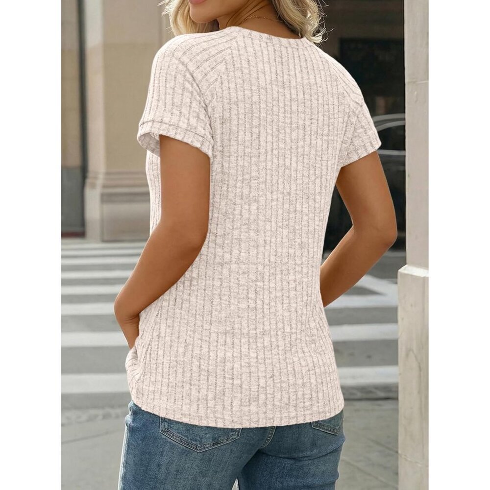 Women's Short Sleeve Shirts Business Casual Blouses Dressy Work Tunic Tops 2026 - Picture 4 of 6